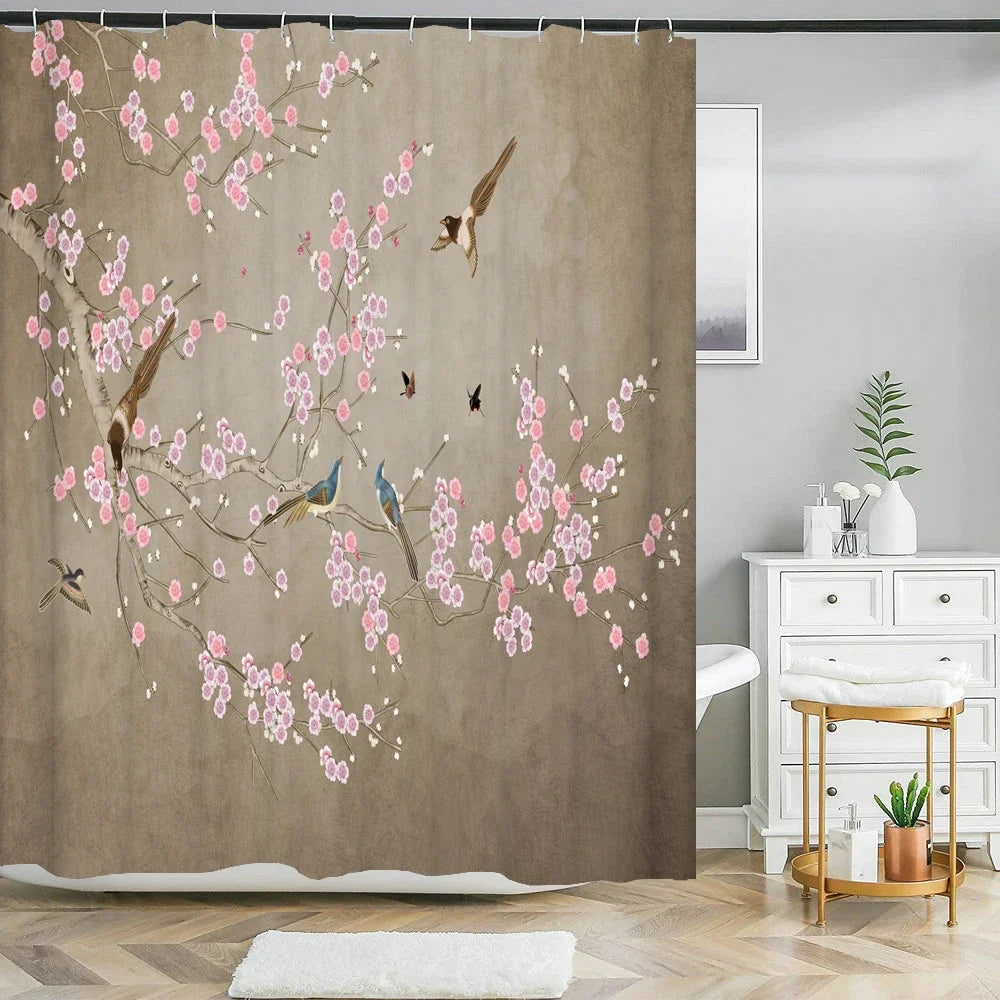 Rural Waterproof Decorative Shower Curtain