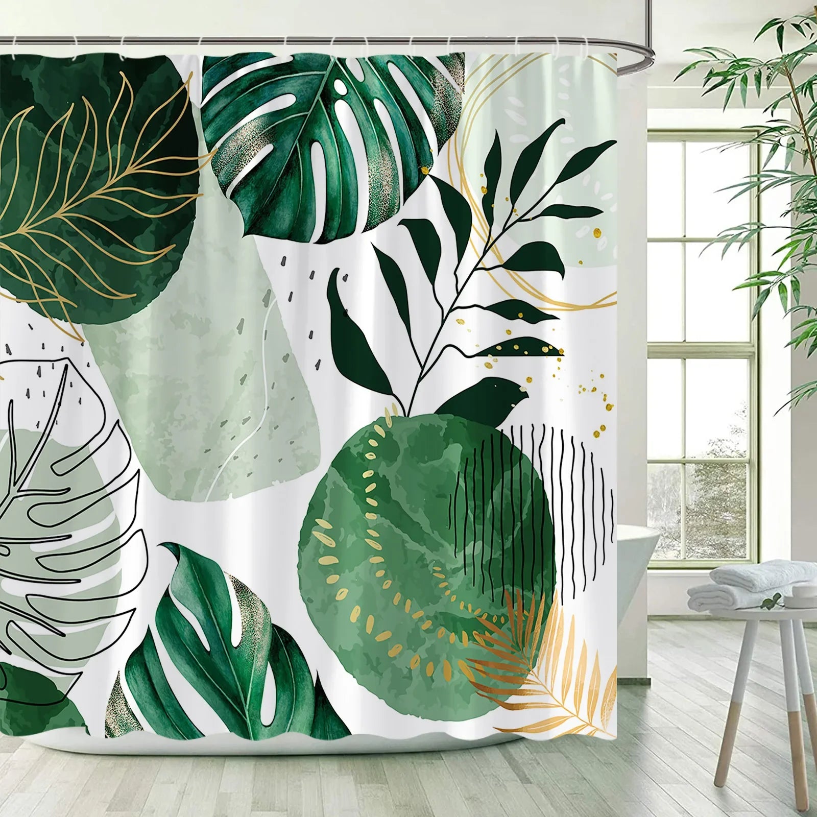 Tropical Leaves Shower Curtains