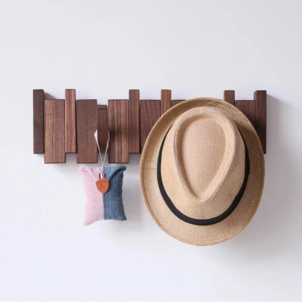 Piano Foldable Wooden Flip Hook Wall Rack