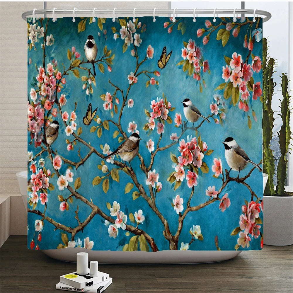 Rural Waterproof Decorative Shower Curtain
