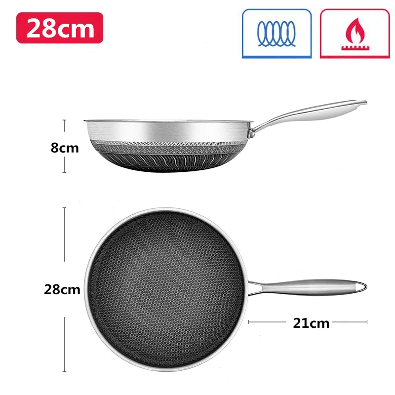 316 Stainless Steel Wok Pan