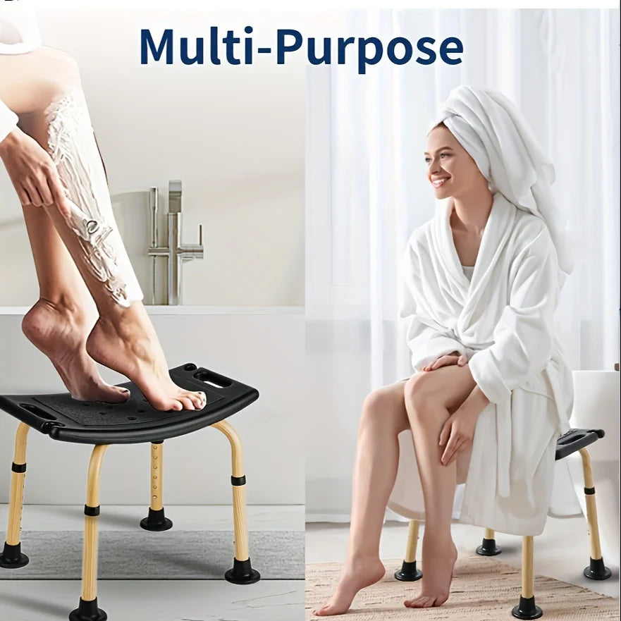 Shower Chair with 6 Levels of Height Adjustment