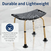 Shower Chair with 6 Levels of Height Adjustment