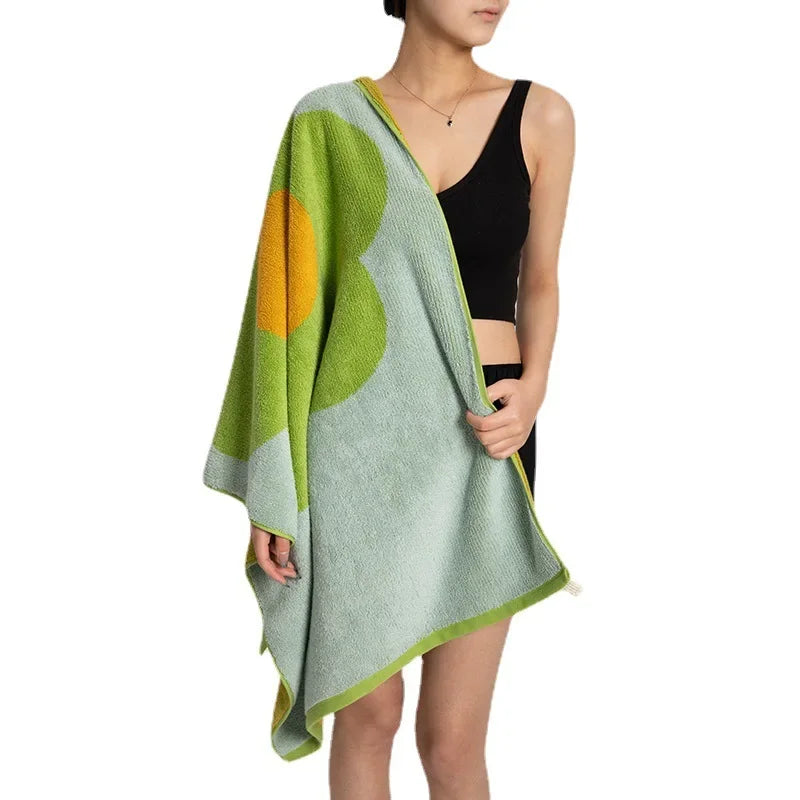 Three-color Sunflower Cotton Towel