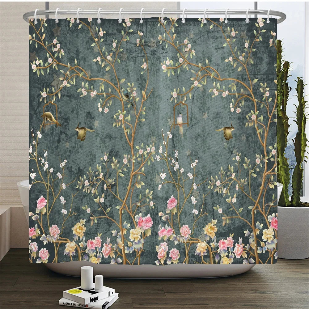 Rural Waterproof Decorative Shower Curtain