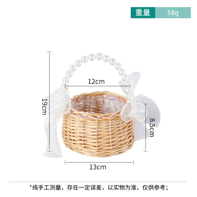 Handmade Storage Rack Woven Flower Baskets