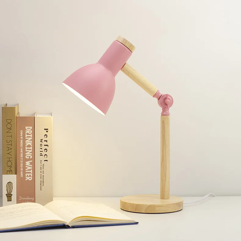 Nordic Table Lamp Wooden Art LED Turn Lamp