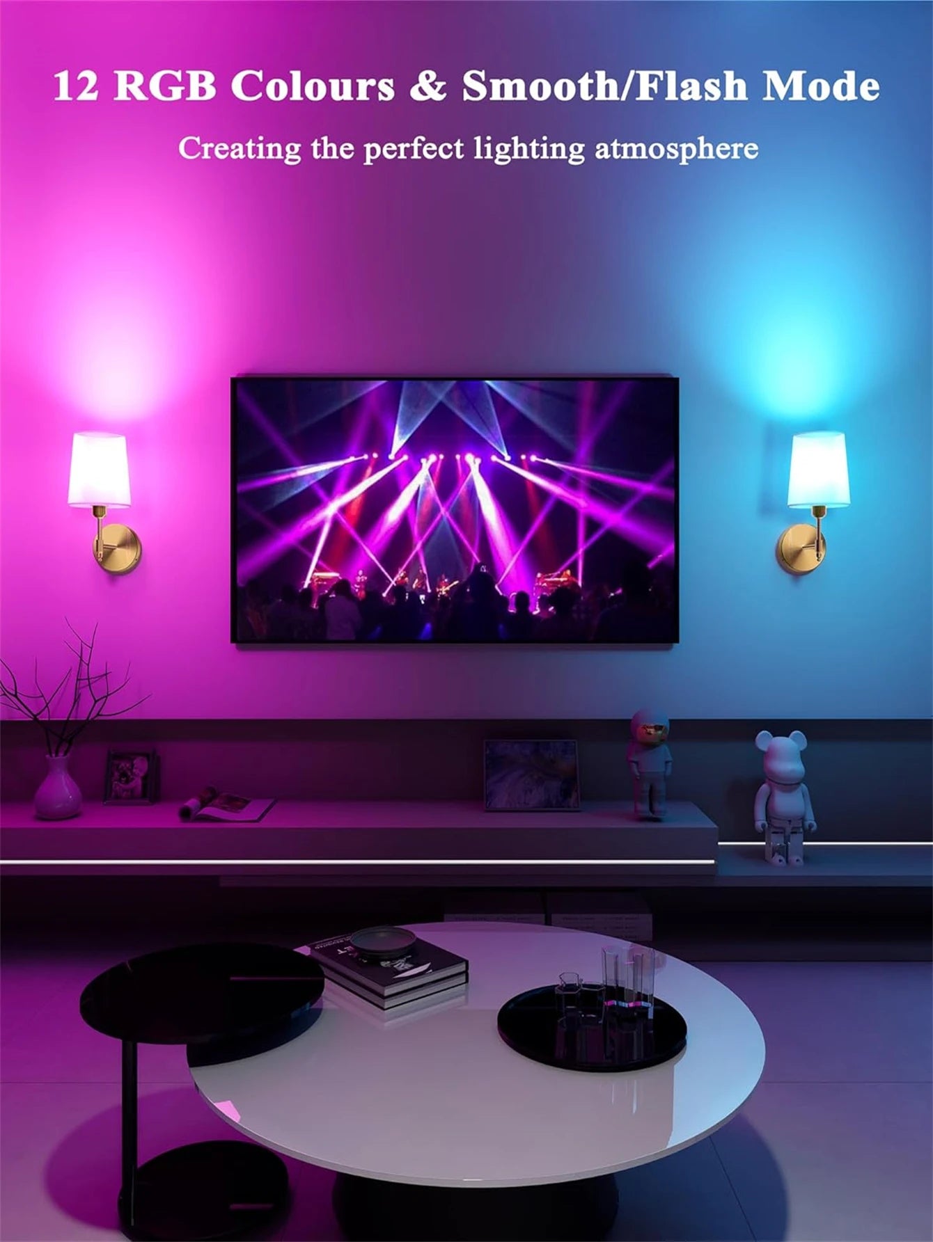 Wireless Rechargeable Battery-Powered Wall Light with 4000 Mah
