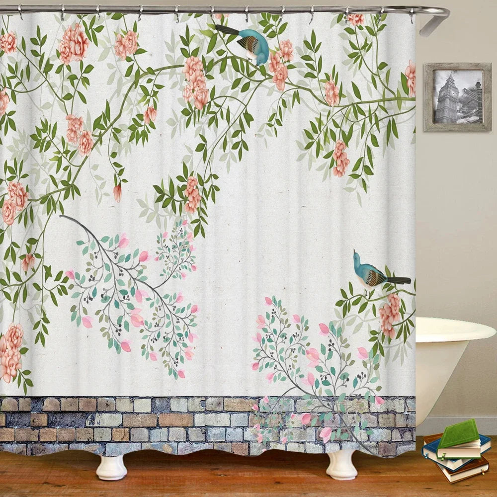 Rural Waterproof Decorative Shower Curtain
