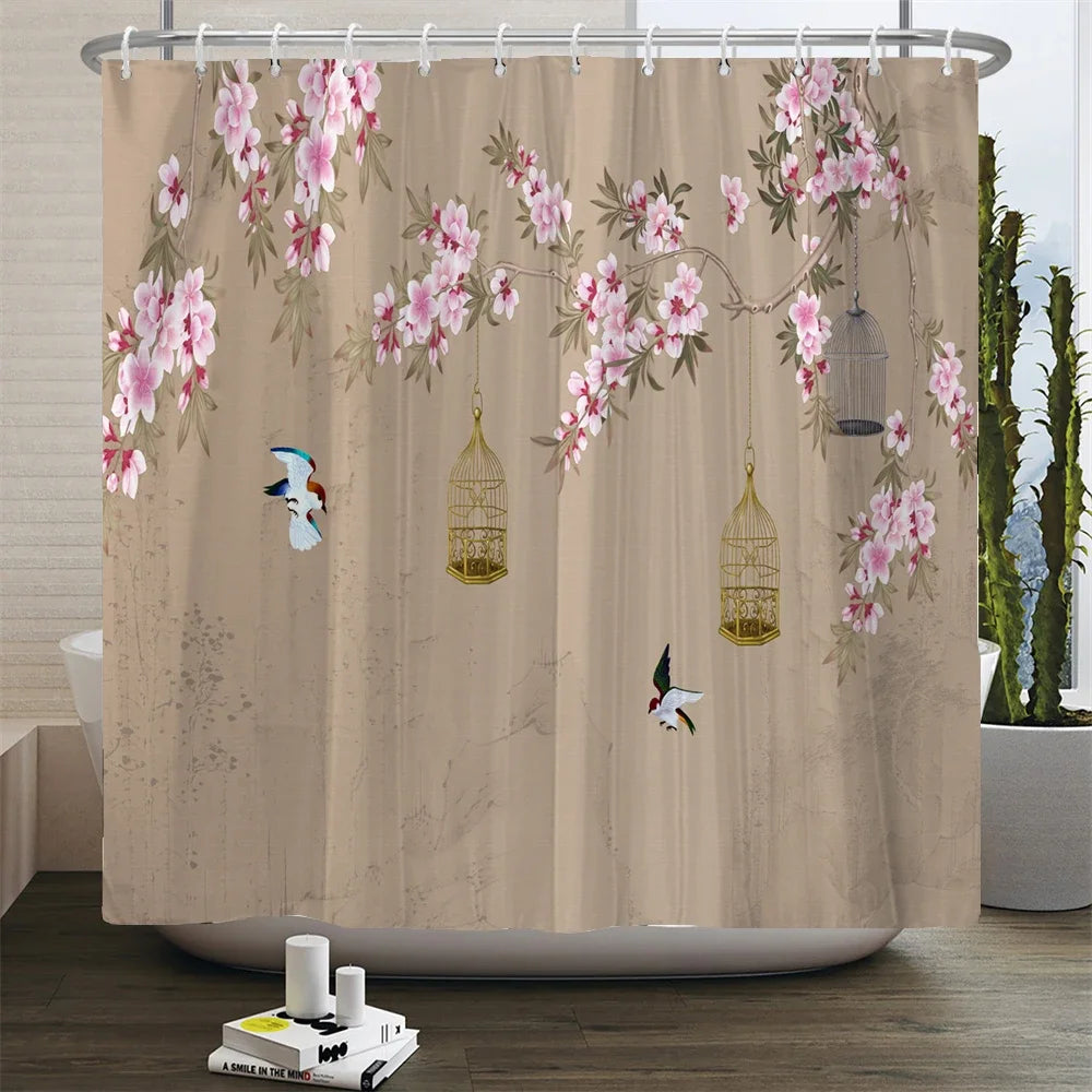 Rural Waterproof Decorative Shower Curtain