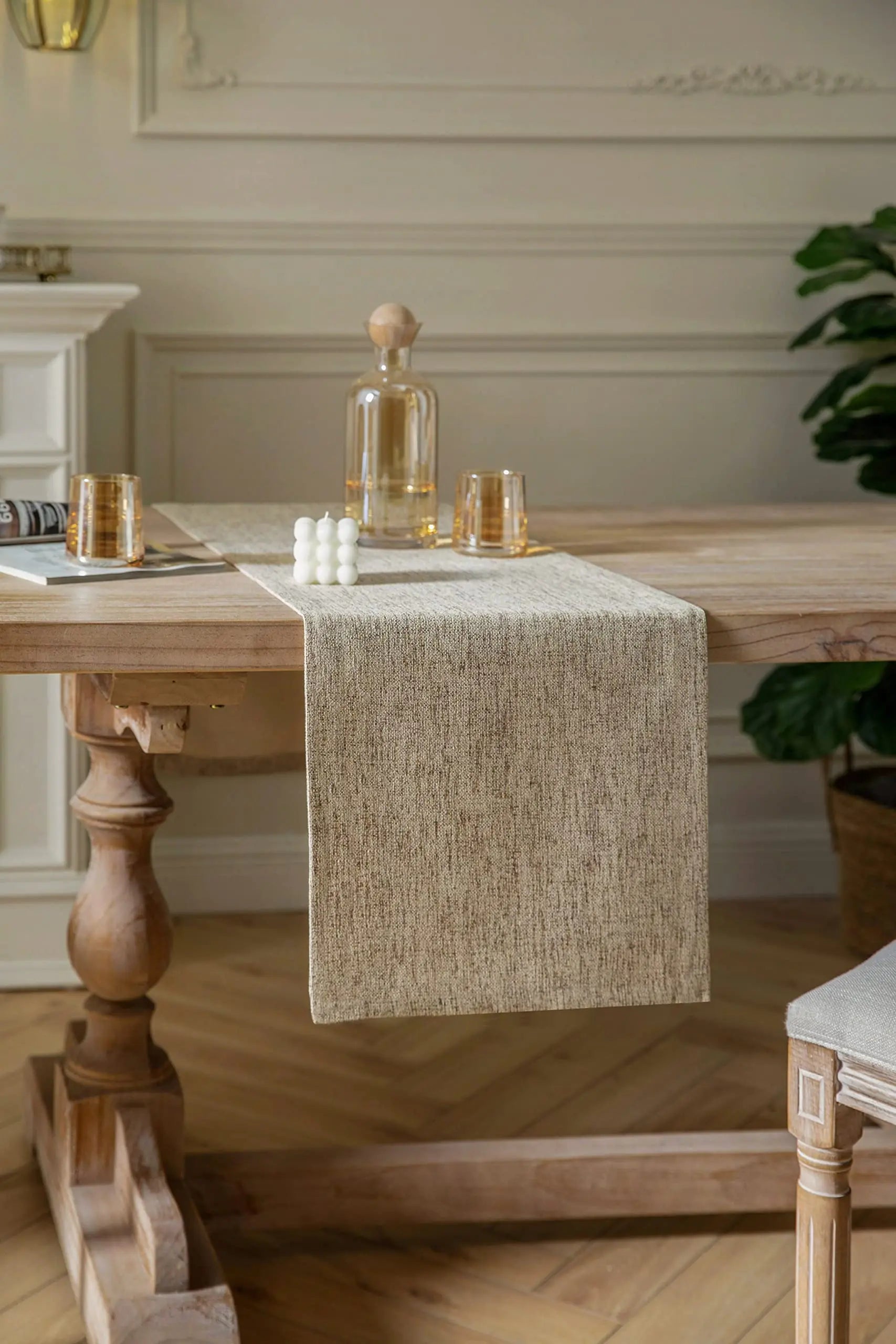 Burlap Style Farmhouse Table Runner