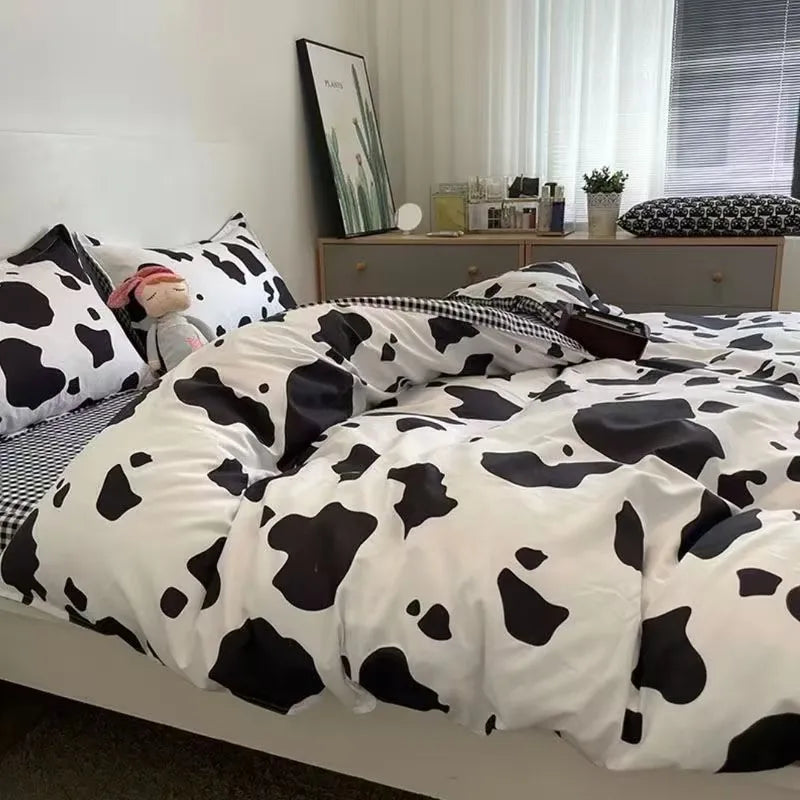 Simple Checkerboard Pattern Printing Bedding Set