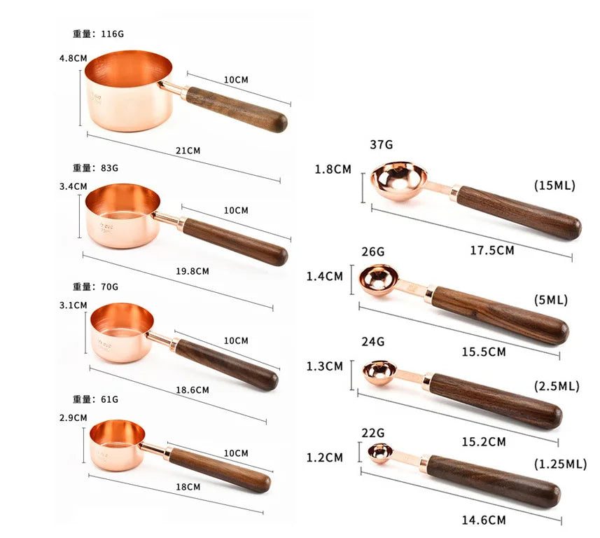 Rose Gold Plated Stainless Steel Measuring Cups