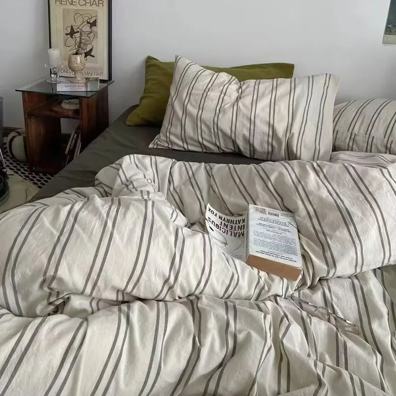 Simple Checkerboard Pattern Printing Bedding Set