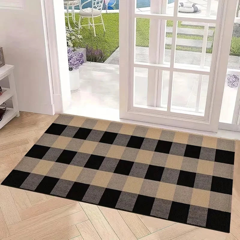 Buffalo Plaid Welcome Door Mat