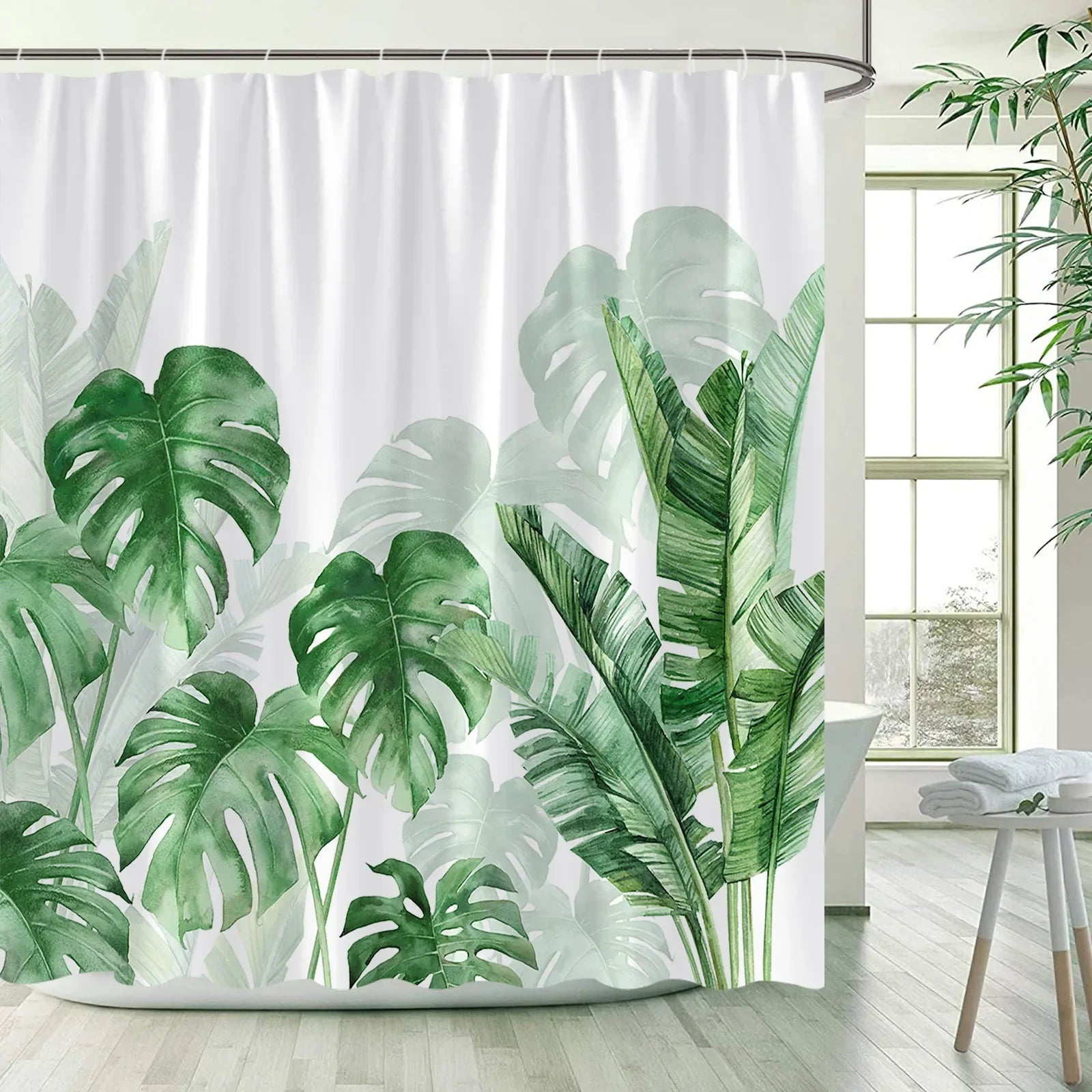 Tropical Leaves Shower Curtains