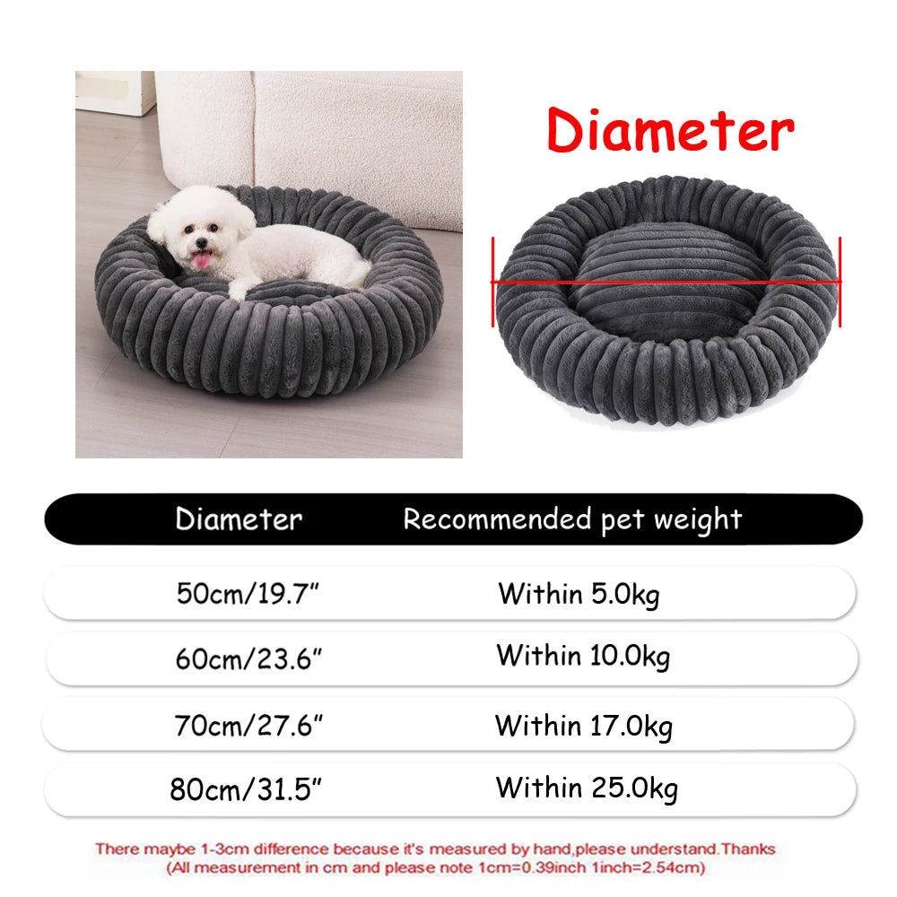 Round Dog Bed Winter Warm Cat Bed