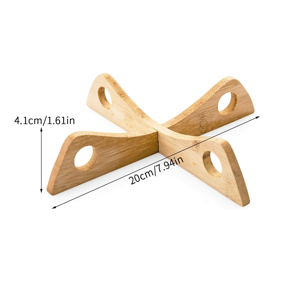 Bamboo Cross Pot Stand