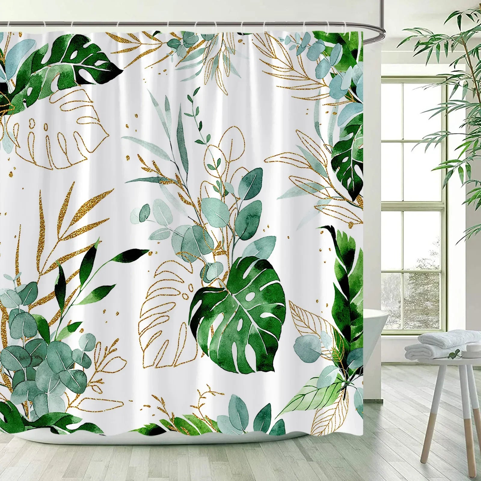 Tropical Leaves Shower Curtains