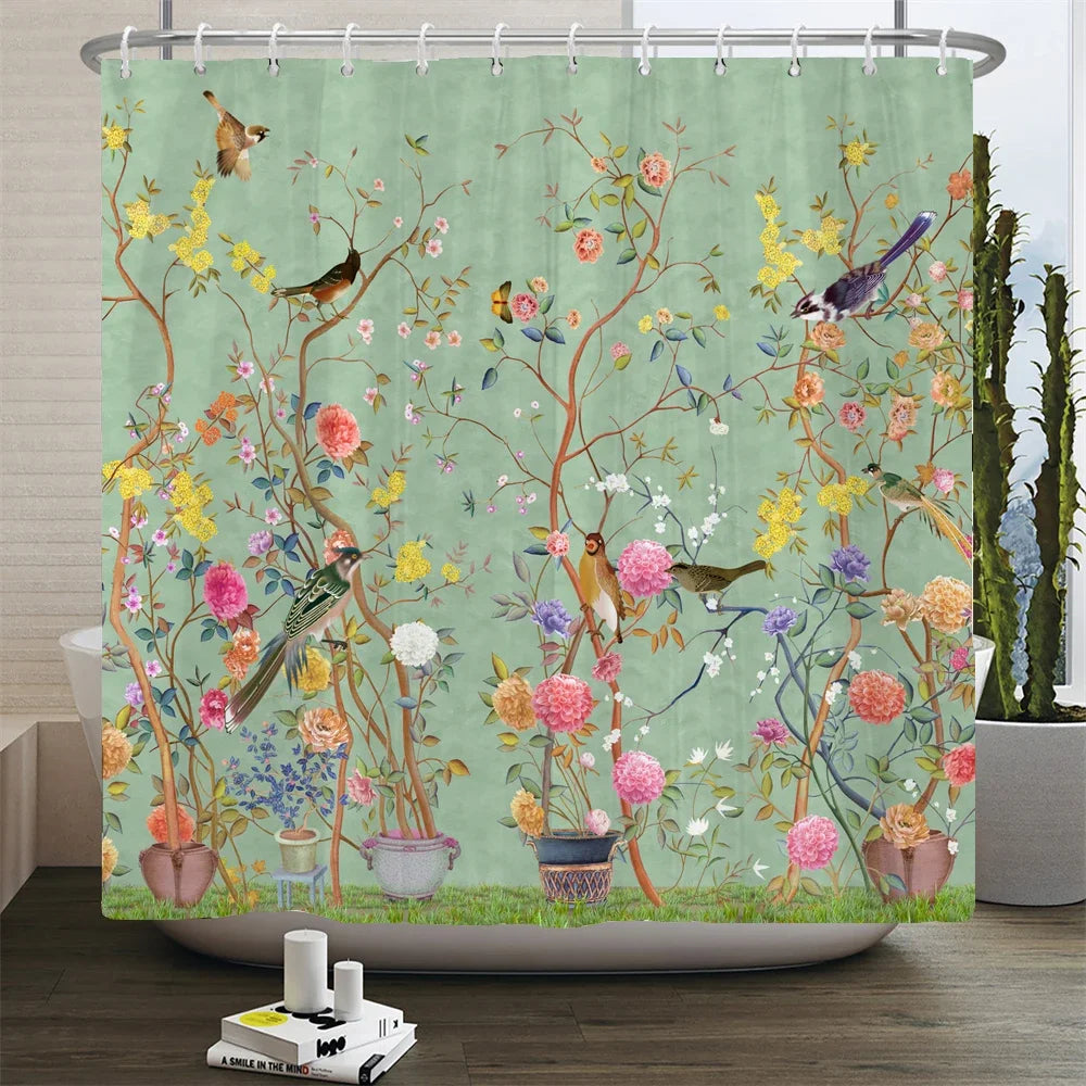 Rural Waterproof Decorative Shower Curtain