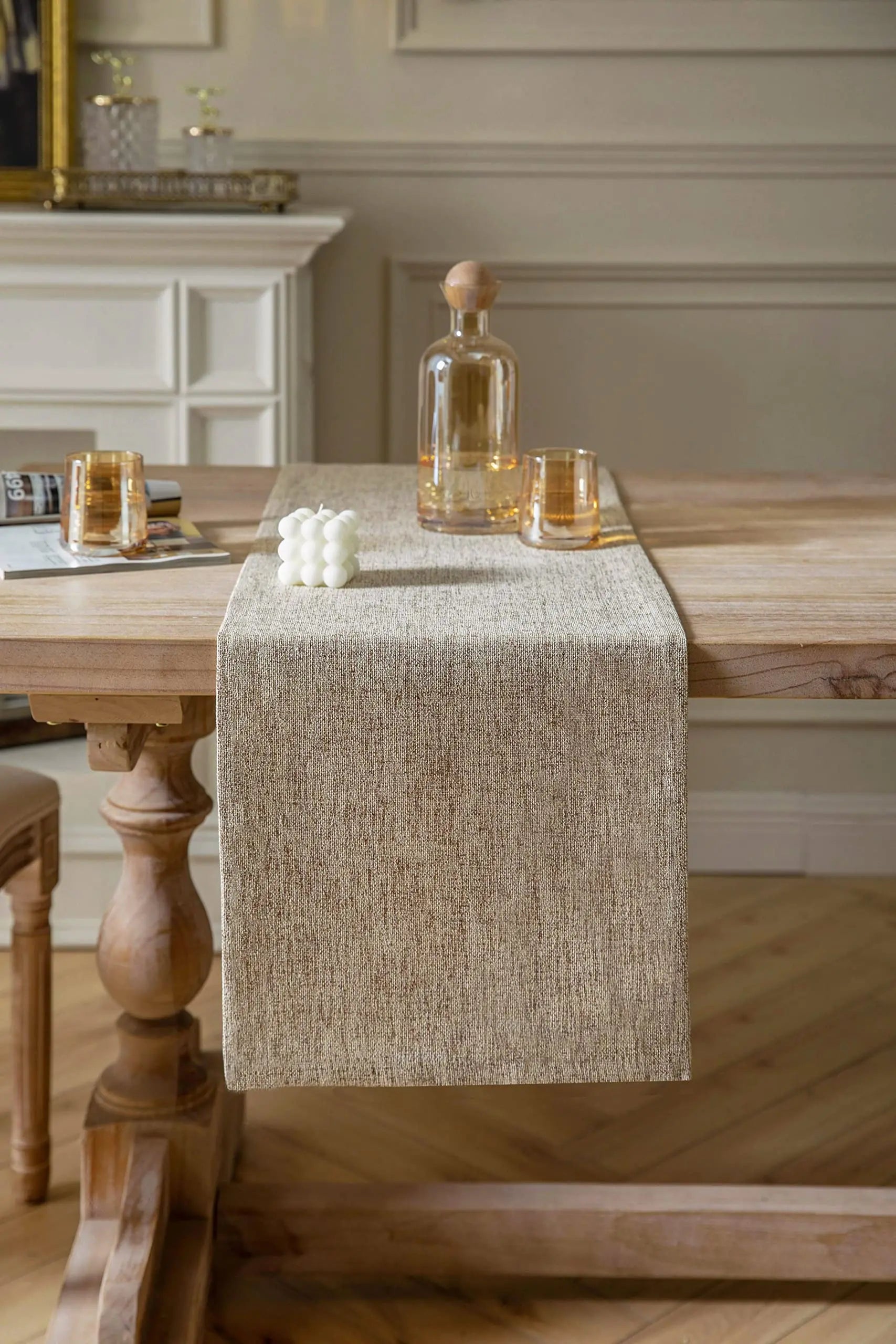 Burlap Style Farmhouse Table Runner