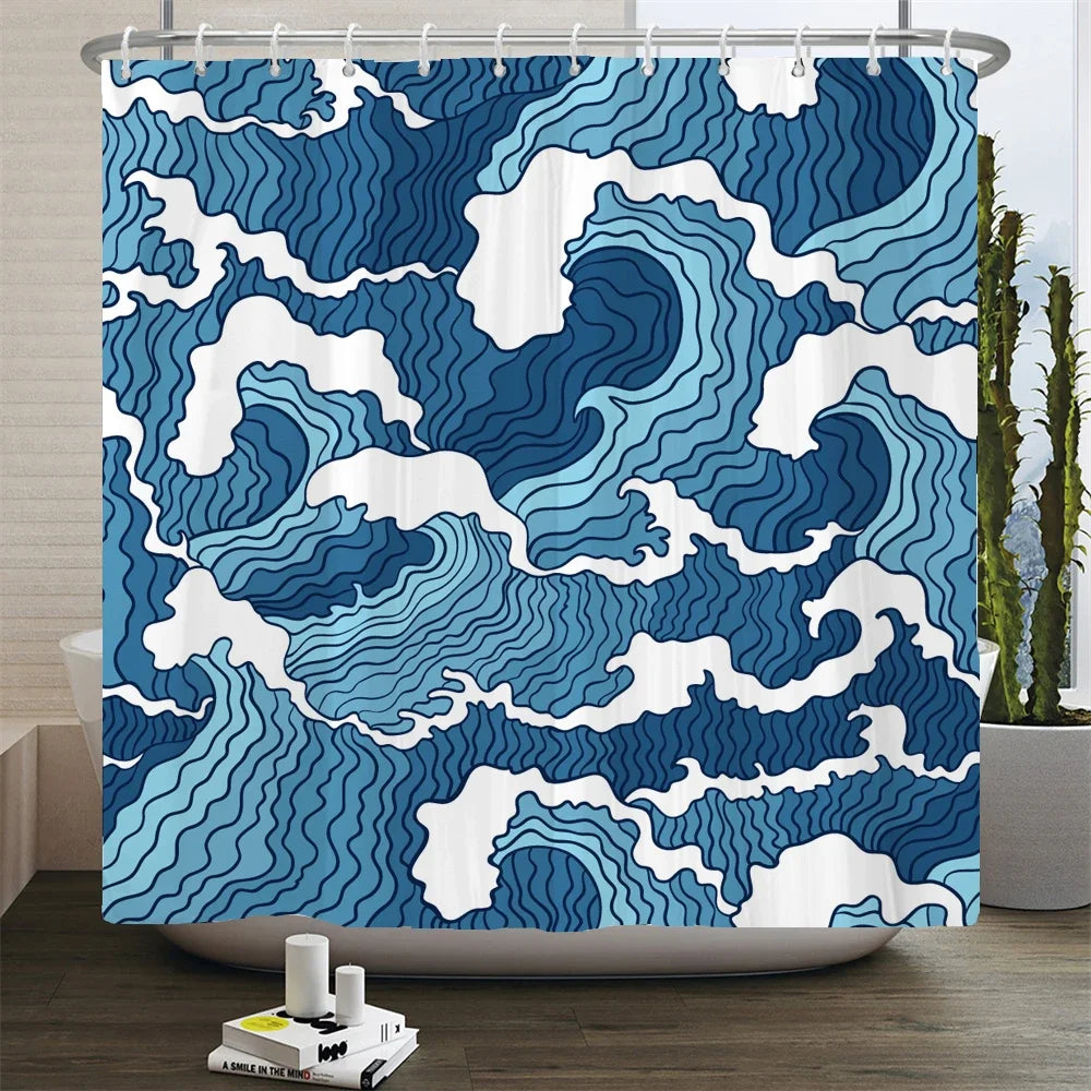 Rural Waterproof Decorative Shower Curtain