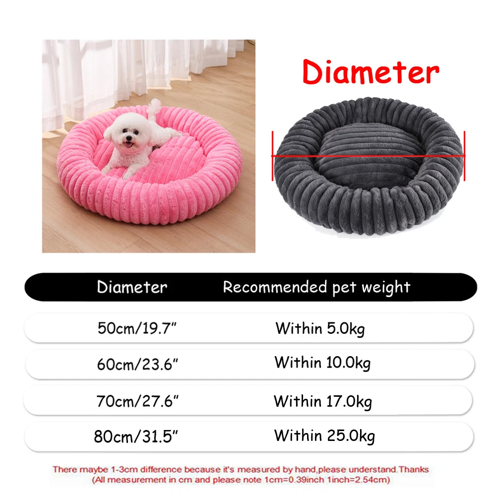 Round Dog Bed Winter Warm Cat Bed