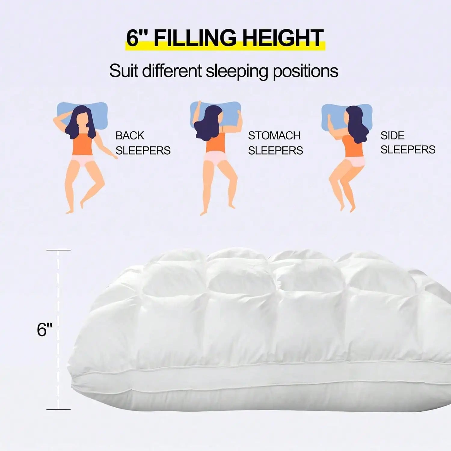 Fluffy Down Replacement Pillow