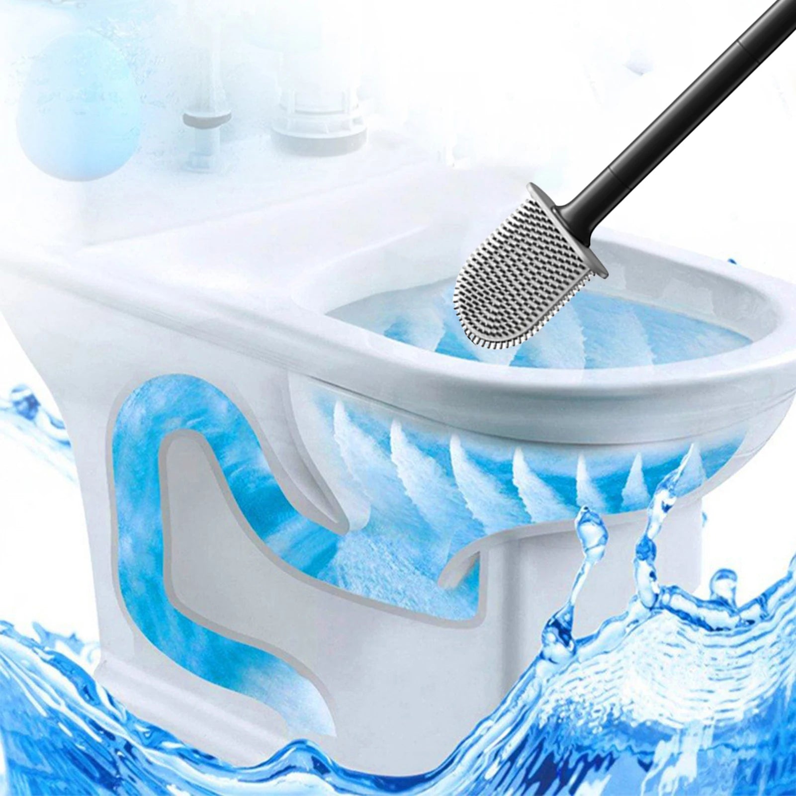 Deep-Cleaning Silicone Toilet Bowl Brush