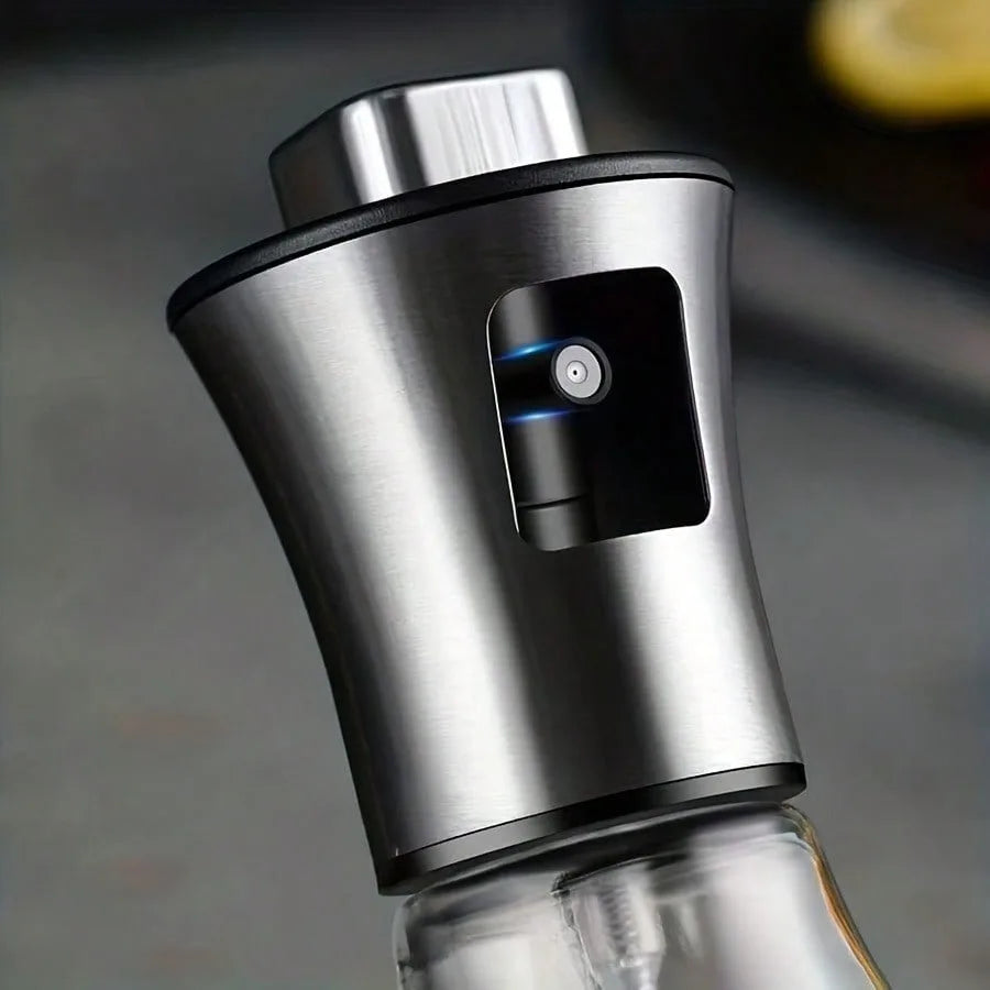 Stainless Steel Oil Spray Bottle with Glass