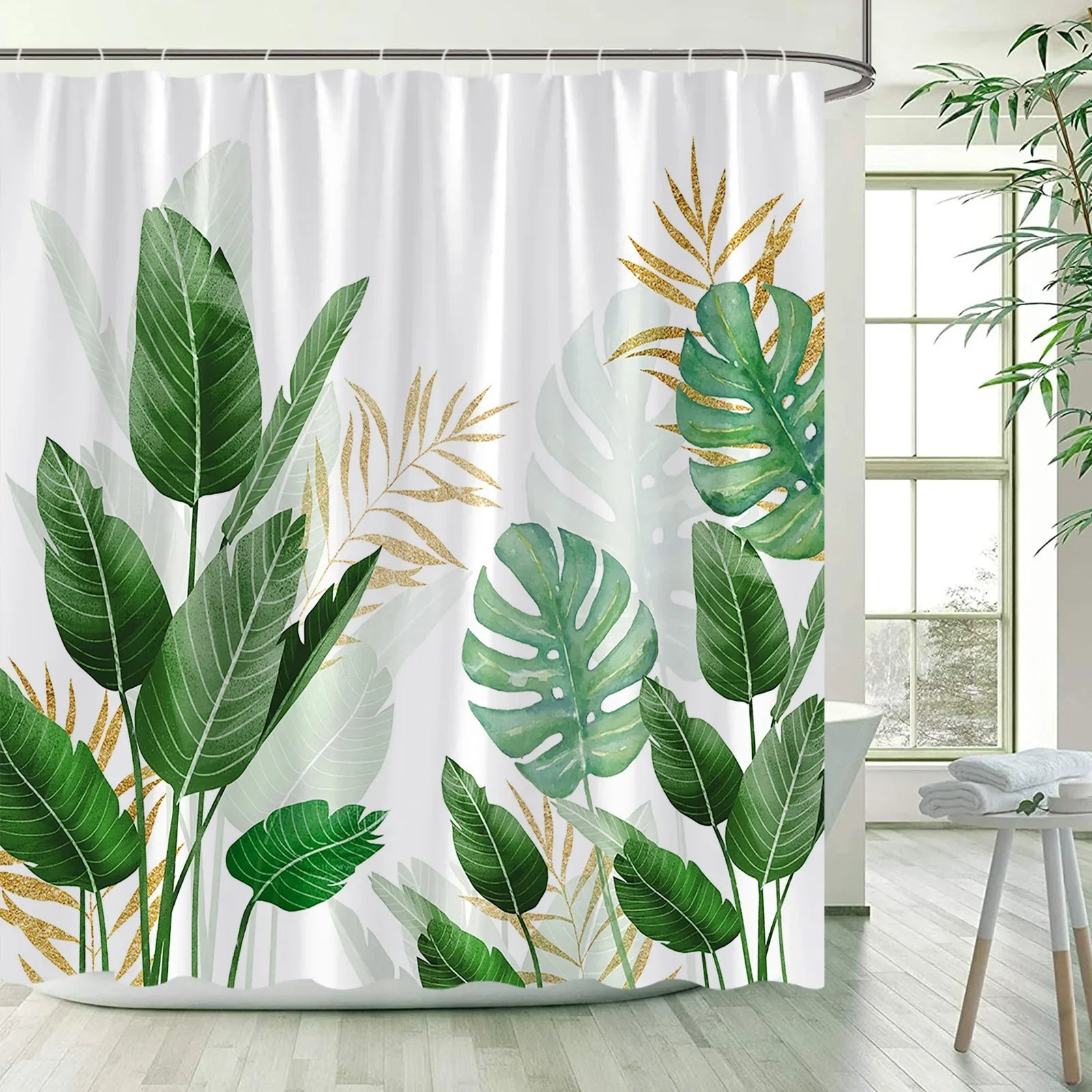 Tropical Leaves Shower Curtains