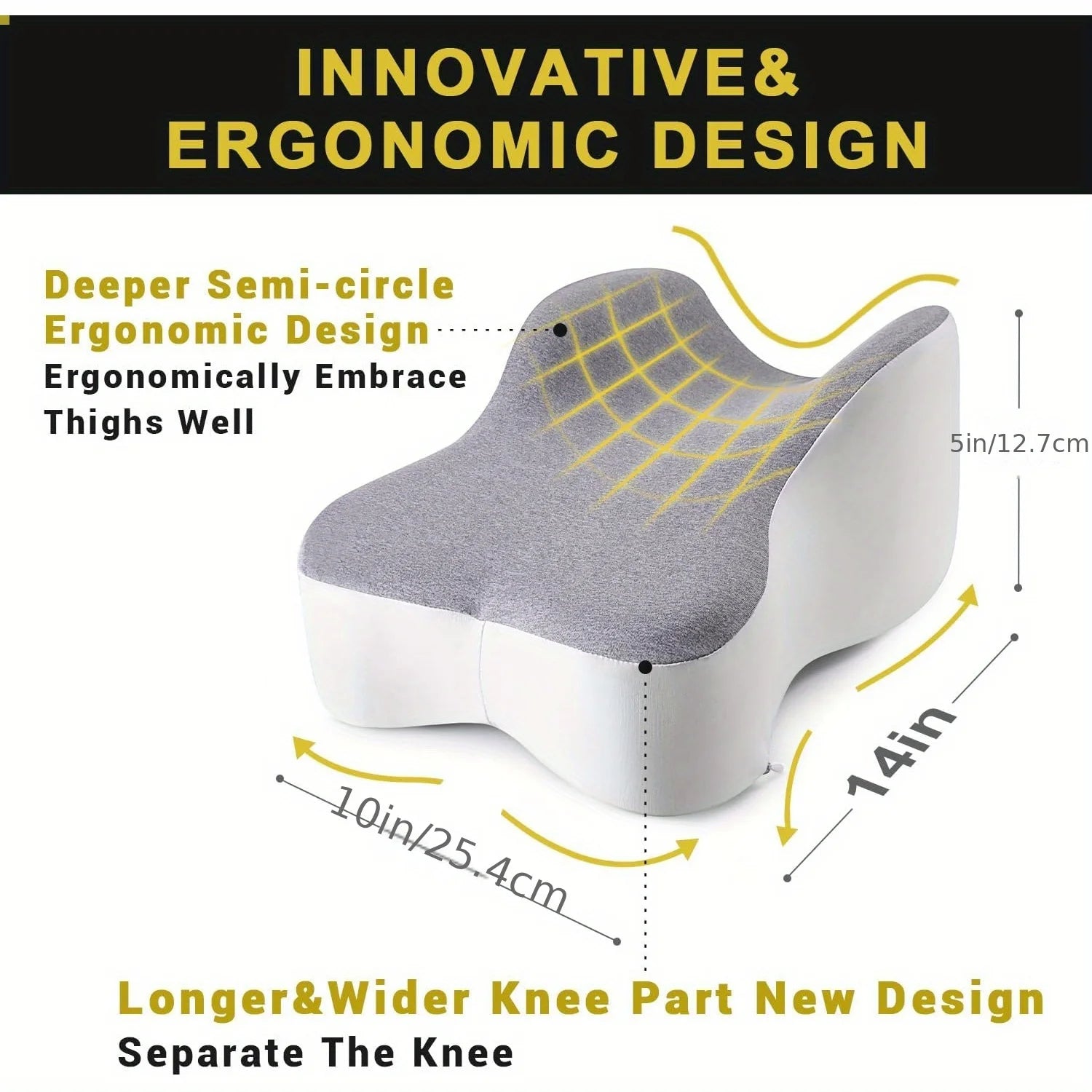 Memory Foam Large Leg & Knee Pillow for Side Sleeping