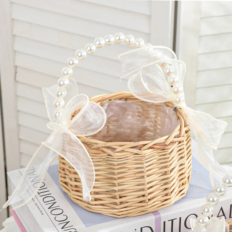 Handmade Storage Rack Woven Flower Baskets