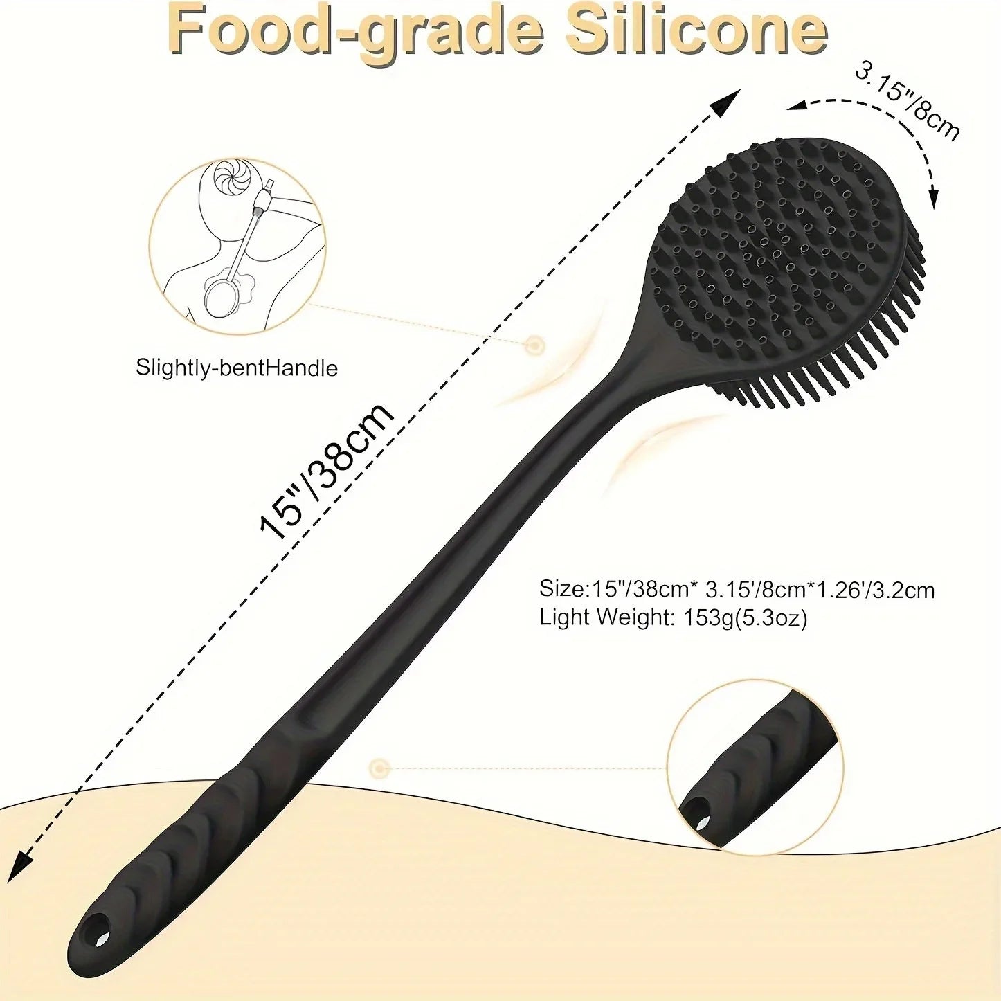 Silicone Back Scrubber Brush for Shower