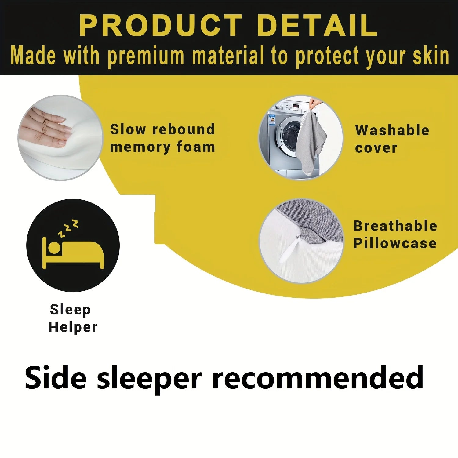 Memory Foam Large Leg & Knee Pillow for Side Sleeping