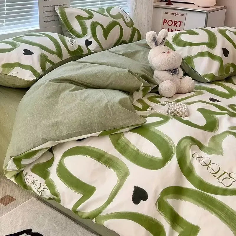Simple Checkerboard Pattern Printing Bedding Set