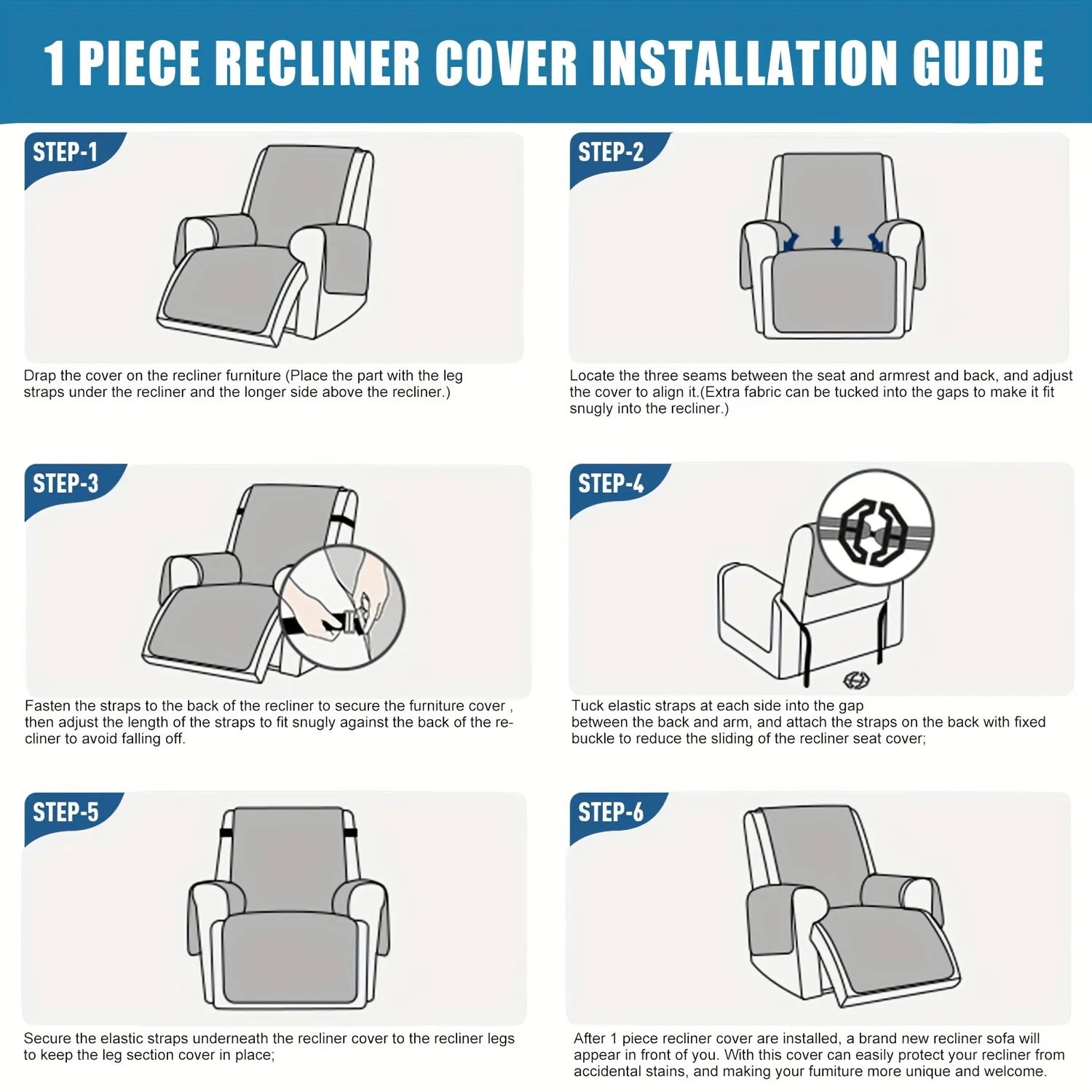 Waterproof TPU Coated 1 Person Recliner Sofa Pad