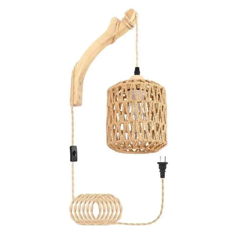 Led Rattan Wall Lamp
