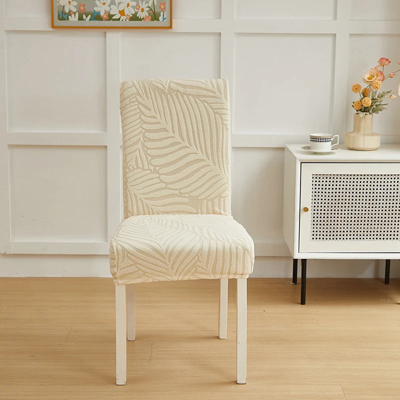 Leaves Pattern Jacquard Chair Slipcover